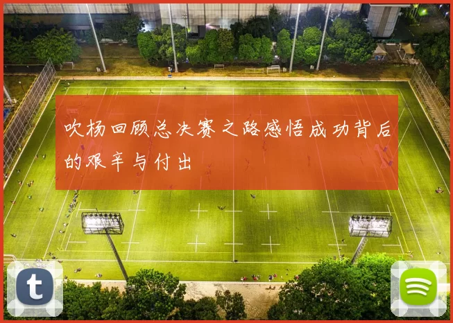 吹杨回顾总决赛之路感悟成功背后的艰辛与付出